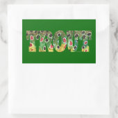 Bruin forelontwerp rechthoekige sticker (Tas)