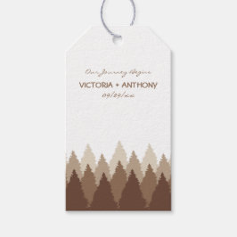 Bruin Forest Range Woodland bruiloft Cadeaulabel