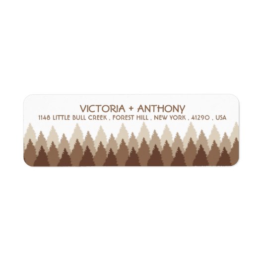 Bruin Forest Range Woodland bruiloft Etiket (Voorkant)