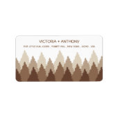 Bruin Forest Range Woodland bruiloft Etiket (Voorkant)