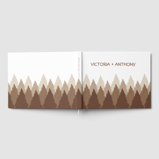 Bruin Forest Range Woodland bruiloft Gastenboek (Volledig)