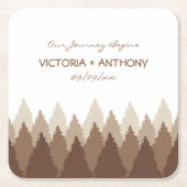 Bruin Forest Range Woodland bruiloft Kartonnen Onderzetters (Voorkant)