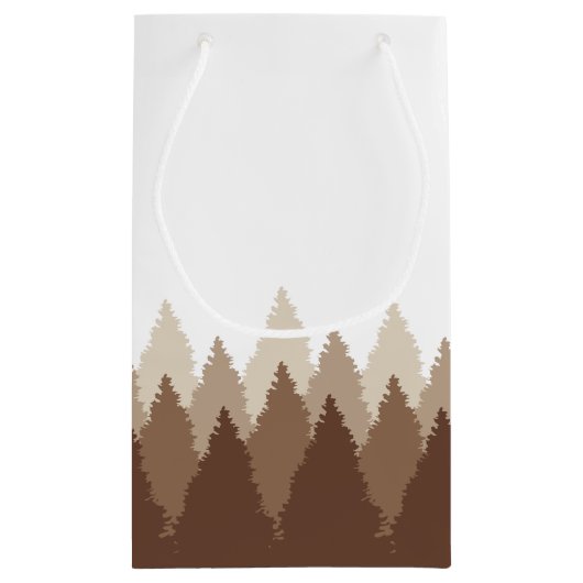 Bruin Forest Range Woodland bruiloft Klein Cadeauzakje (Achterkant)