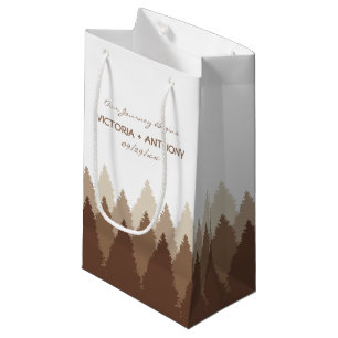 Bruin Forest Range Woodland bruiloft Klein Cadeauzakje