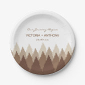 Bruin Forest Range Woodland bruiloft Papieren Bordje (Voorkant)