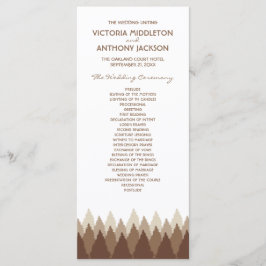 Bruin Forest Range Woodland bruiloft Programmakaart