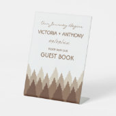 Bruin Forest Range Woodland bruiloft Reclamebord Met Voetstuk (Voorkant)