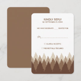 Bruin Forest Range Woodland bruiloft RSVP Kaartje