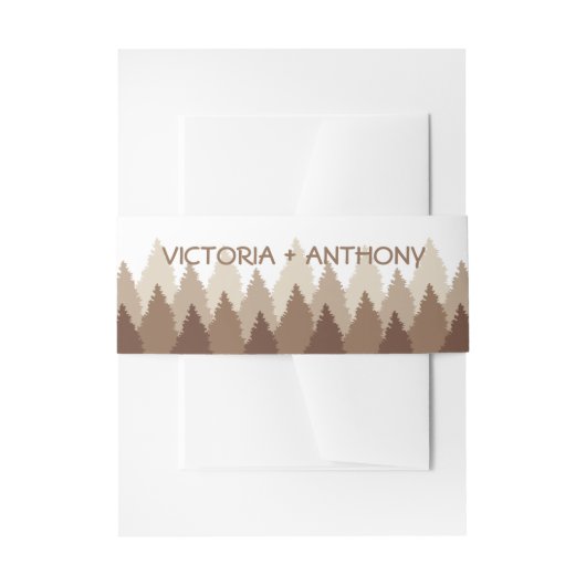 Bruin Forest Range Woodland bruiloft Uitnodigingen Wikkel (Voorkant Voorbeeld)