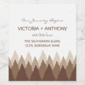 Bruin Forest Range Woodland bruiloft Wijn Etiket (Enkel label)