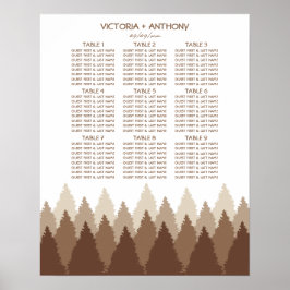 Bruin Forest Range Woodland bruiloft zitgrafiek Poster