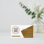 Bruin formele QR-code Professioneel Corporate Mode Visitekaartje (Staand voorkant)