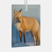 Bruin Fox Glas Ornament (Voorkant Rechts)