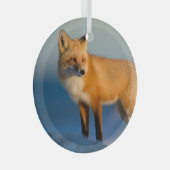 Bruin Fox Glas Ornament (Voorkant Rechts)