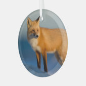 Bruin Fox Glas Ornament (Voorkant links)
