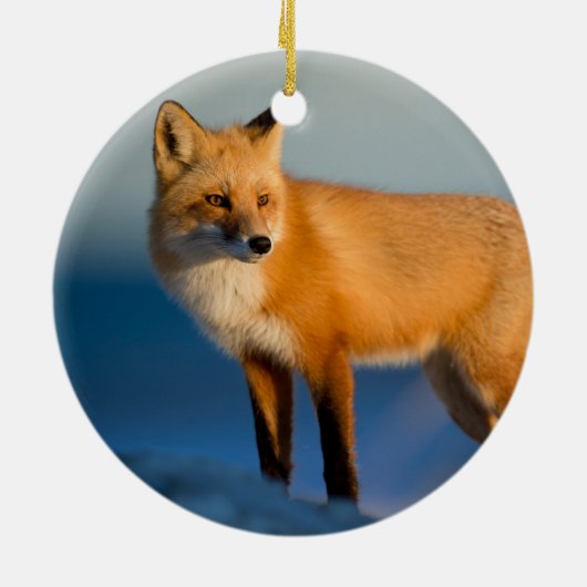 Bruin Fox Keramisch Ornament (Achterkant)