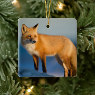 Bruin Fox Keramisch Ornament