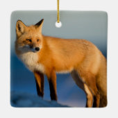 Bruin Fox Keramisch Ornament (Achterkant)