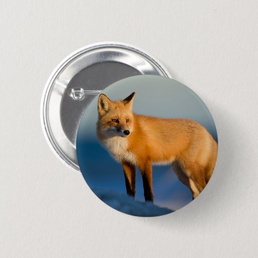Bruin Fox Ronde Button 5,7 Cm (Voorkant /achterkant)