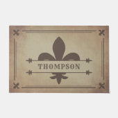 Bruin Foxed Edges Fleur de Lis Deurmat (Voorkant)