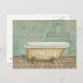  bruin-Frans Bathtub Briefkaart (Voorkant / Achterkant)