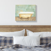 bruin-Frans Bathtub Canvas Afdruk (Insitu (Slaapkamer))
