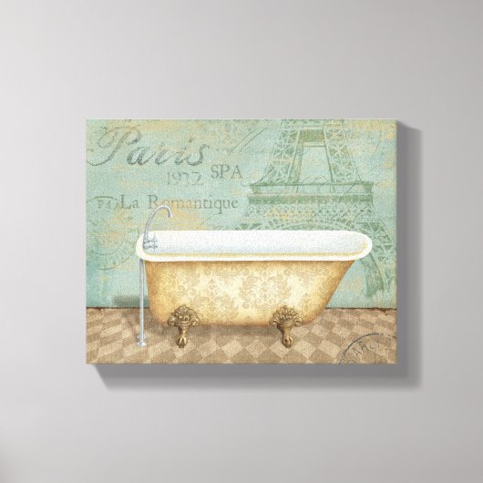 bruin-Frans Bathtub Canvas Afdruk (Voorkant)