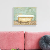 bruin-Frans Bathtub Canvas Afdruk (Insitu (Woonkamer))