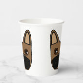 Bruin Frans Bulldog Gezicht Papieren Bekers (Links)