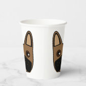 Bruin Frans Bulldog Gezicht Papieren Bekers (Rechts)