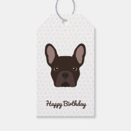 Bruin-Franse Bulldog Birthday Cadeaulabel