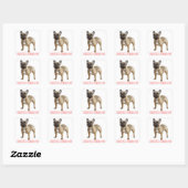 Bruin-Franse Bulldog Puppy Dog Red Vierkante Sticker (Vel)