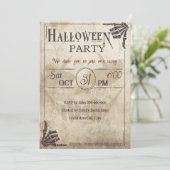 bruin freaky schedel volwassen Halloween feest Kaart (Staand voorkant)