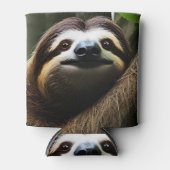 Bruin Fuzzy Sloth, Koelbox Blikjeskoeler (Voorkant)