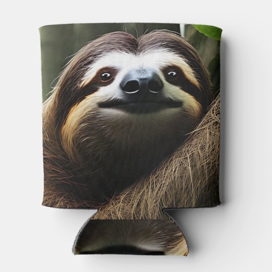 Bruin Fuzzy Sloth, Koelbox Blikjeskoeler (Achterkant)