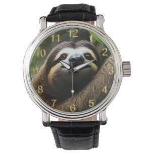 Bruin Fuzzy Sloth, Mannen Watch Horloge