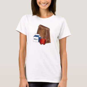 Bruin gebak Lunch w/Apple School Teacher T T-shirt