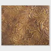 Bruin geboost kunstleder cadeaupapier (Vlak)