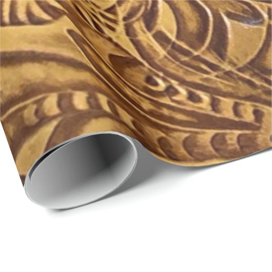 Bruin geboost kunstleder cadeaupapier (Rol Hoek)