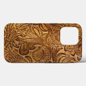 Bruin geboost kunstleder Case-Mate iPhone case (Achterkant (horizontaal))