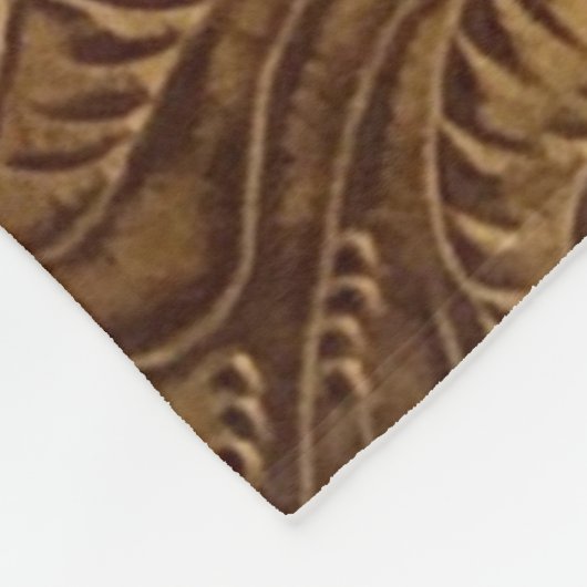 Bruin geboost kunstleder fleece deken (Hoek)