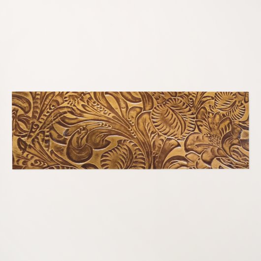 Bruin geboost kunstleder yogamat (Achterkant (horizontaal))