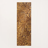 Bruin geboost kunstleder yogamat (Achterkant)