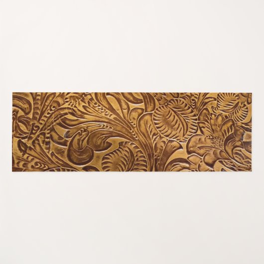 Bruin geboost kunstleder yogamat (Voorkant (horizontaal))