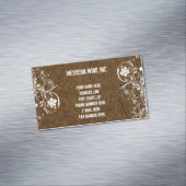 Bruin geboost leder en Lace Land Magnetisch Visitekaartje (Voorbeeld)