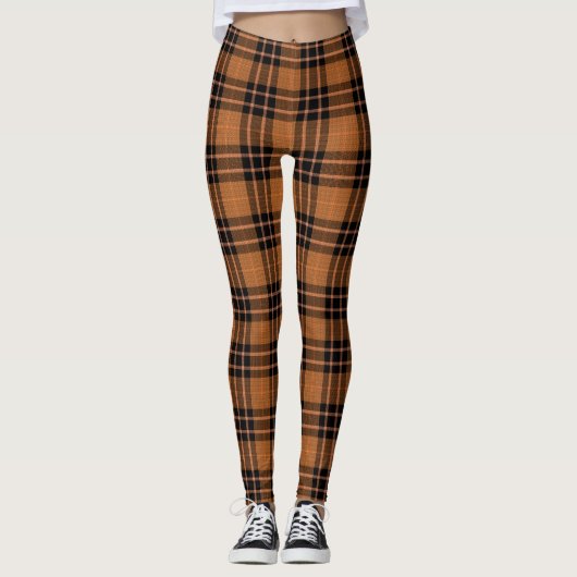 Bruin geborduurd patroon leggings (Voorkant)