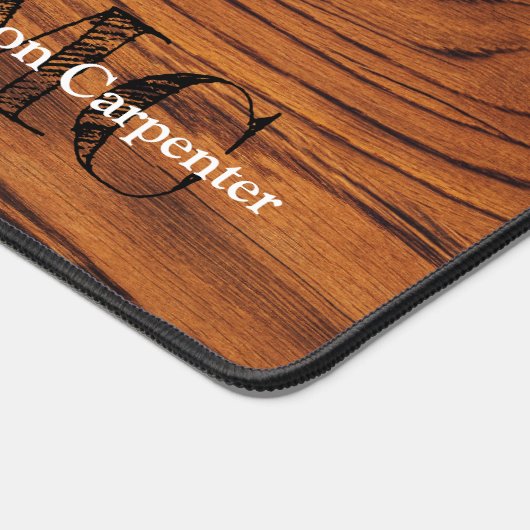  bruin gebrand hout Carpenter Monogram Bureaumat (Hoek)