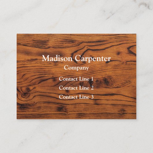  bruin gebrand hout Carpenter Monogram Visitekaartje (Achterkant)