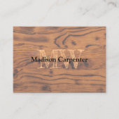  bruin gebrand hout Carpenter Monogram Visitekaartje (Voorkant)