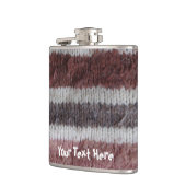 bruin gebreide strepen,  stijlvol ontwerp heupfles (Links)